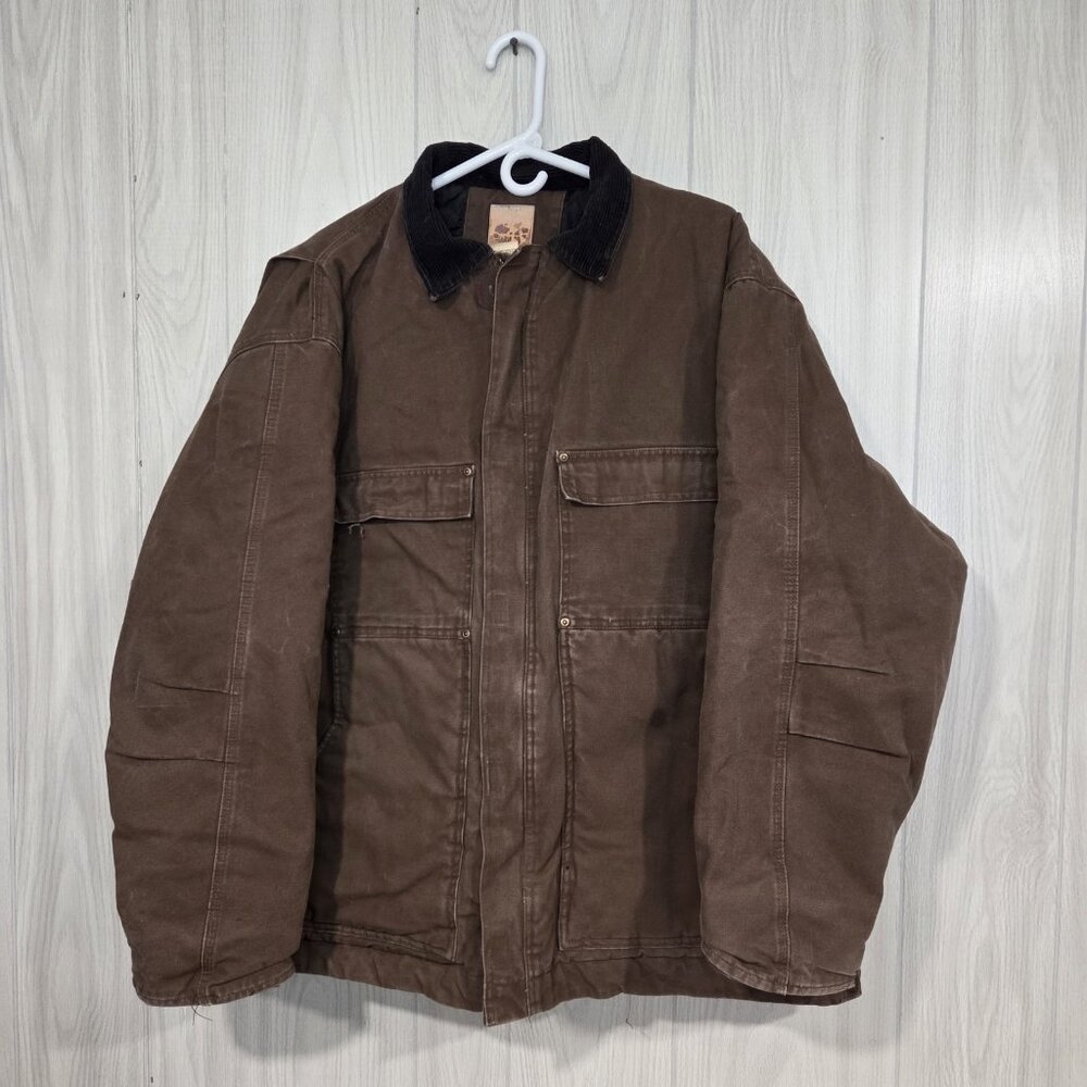 BERNE MEN'S VERY HEAVY LINED CANVAS WORK COAT, SIZE XL REGULAR